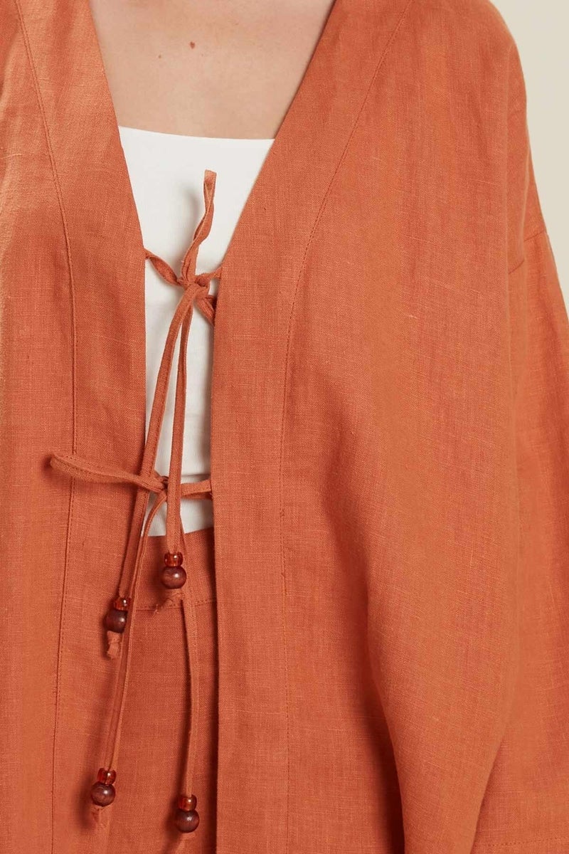 Manuka Linen Kimono Brick - Image 5