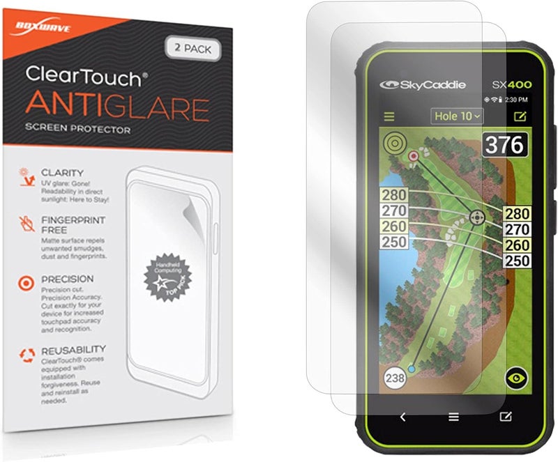 BoxWave Screen Protector Compatible with SkyCaddie SX400 - ClearTouch Anti-Glare (2-Pack), Anti-Fingerprint Matte Film Skin - Image 1