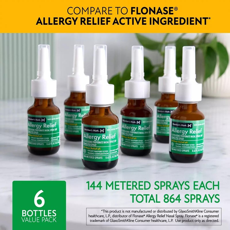 Members Mark Fluticasone Propionate Nasal Spray 6 pk 054 fl oz Bottle - Image 5