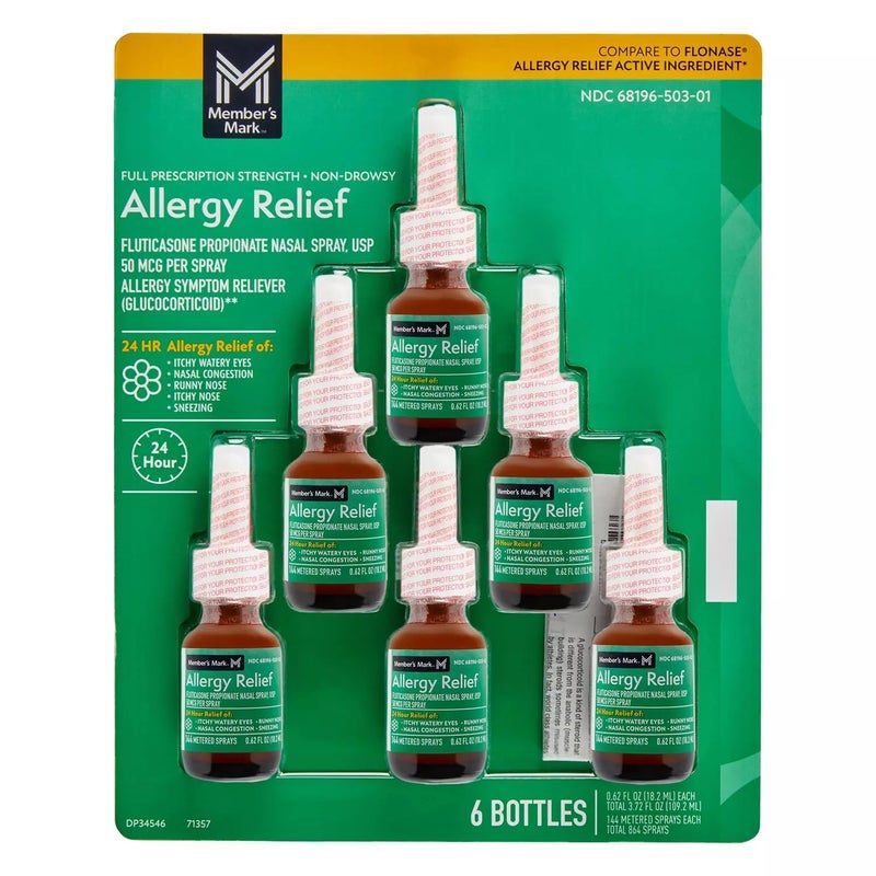 Members Mark Fluticasone Propionate Nasal Spray 6 pk 054 fl oz Bottle - Image 1