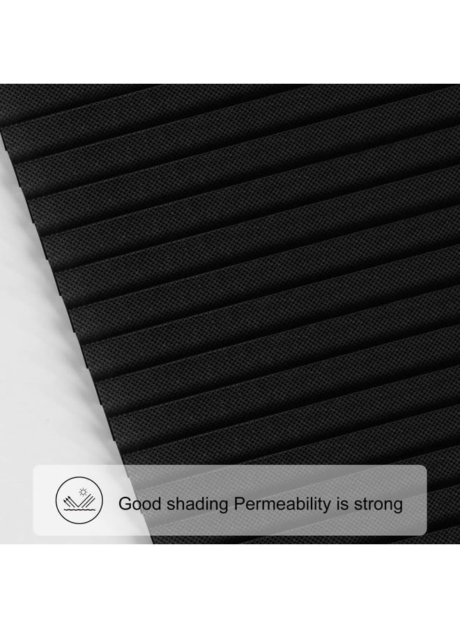 ChYoung Stick On Blinds for Windows, Temporary No Drilling Light Filtering Pleated Paper Clip On Door Blinds and Shades for Kitchen Patio Bathroom Bedroom (Black, 60x150cm) - Image 2