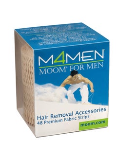 MOOM MOOM Waxing Hair Removal Strips for Men Polycotton Specially Engineered for Maximum Hair Removal  Perfect for Back Chest  Body Hair Wax 48 Count 1 Pack 