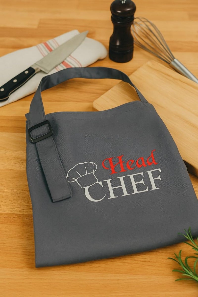 Switchon ® Waterproof Polyester Printed “HEAD CHEF” Apron with Front Pocket & Matching Chef Cap – Free Size | Durable Kitchen Apron for Men & Women | For Home Cooking, Hotels, Cafés & Restaurant Use - Image 2