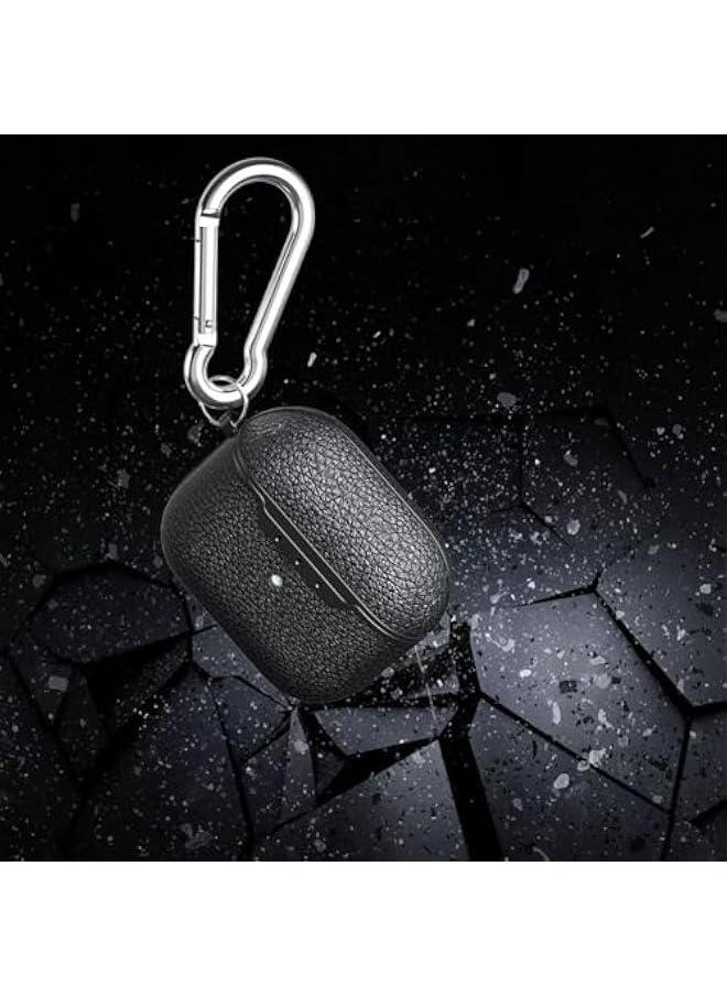 Generic - for AirPods 4th Generation Case, Cpatible with AirPods 4 Gen (2024) (USB-C), Premium Faux PU Leather Drop Protection Cover with Keychain (Navy blue) - Image 1