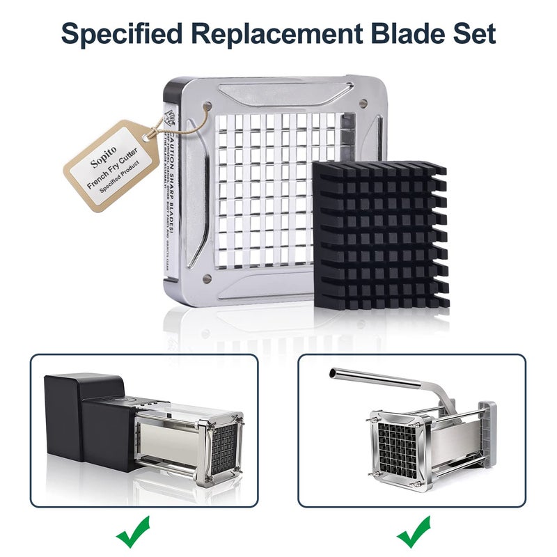 Sopito French Fry Cutter Replacement Blade for V6, 3/8 Inch Fit for Sopito V6 V8 Seriors - Image 5