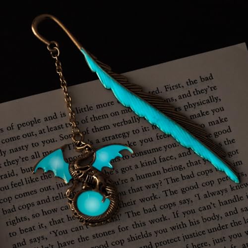 Cacukap Fantasy Fourth Wing Metal Bookmark Glow in The Dark, Cool Dragon Bookmark Gifts for Women Men Book Lovers Readers (Gold Dragon) - Image 2