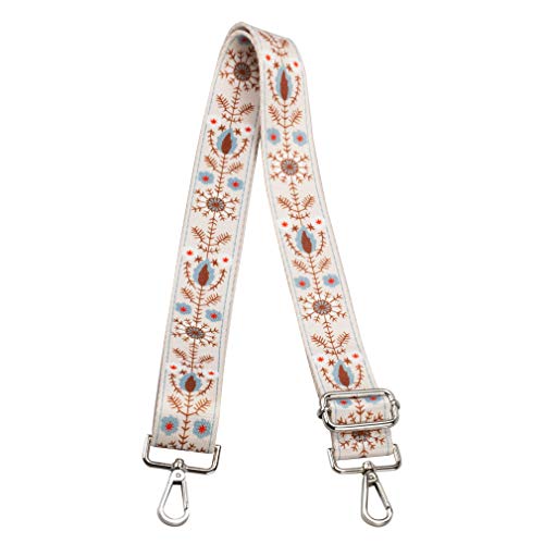 ZANQANO Crossbody Strap for Purses Replacement Adjustable Guitar Multicolor Style Handbag Straps (Foral W) - Image 1