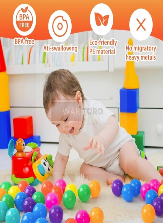 WAKTORO 24 pcs Big Large Size Plastic Balls Softy Non Toxic Plastic Pool Ball for Kids - Image 5