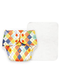 Superbottoms Basic Reusable Cloth Diaper For Babies 0 3 Years ; Freesize Adjustable Washablereusable Cloth Diaper For Babies ; New Quick Dry Ultrathin Pads ; Trim Fitting; Peach Geometricpack Of 1  - Image 2