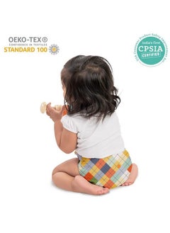 Superbottoms Basic Reusable Cloth Diaper For Babies 0 3 Years ; Freesize Adjustable Washablereusable Cloth Diaper For Babies ; New Quick Dry Ultrathin Pads ; Trim Fitting; Peach Geometricpack Of 1  - Image 4