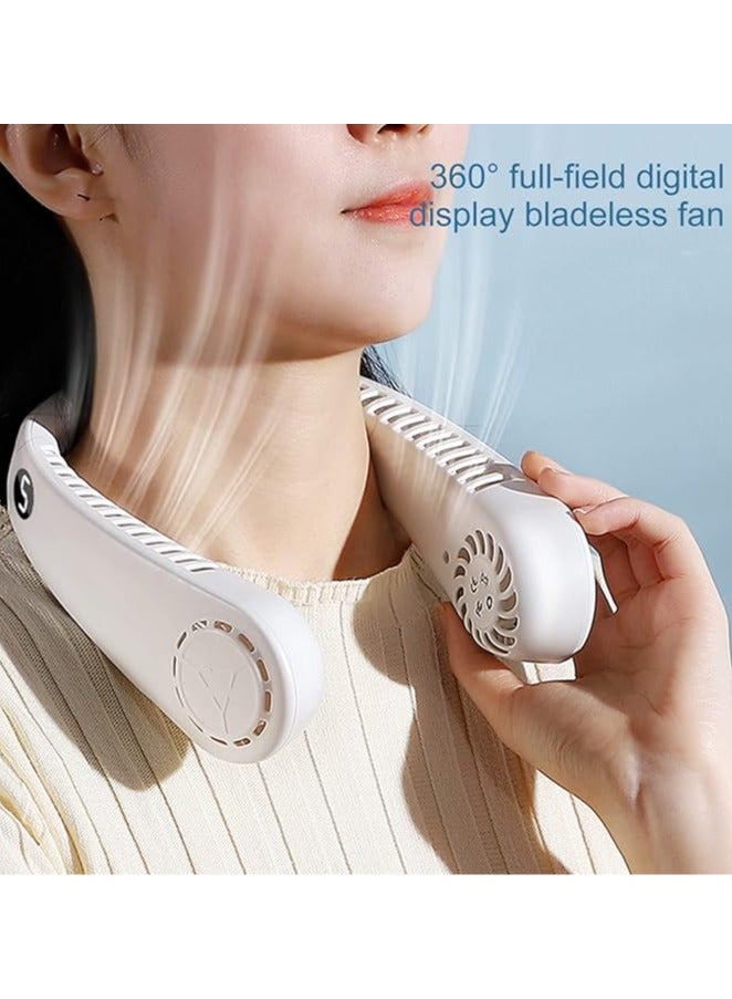 إسكدنيا مروحة رقبة هالتر، مروحة رقبة قابلة للطي محمولة مع شاشة رقمية، مروحة صغيرة مصغرة قابلة لإعادة الشحن عبر USB للمكتب والنادي الرياضي. - Image 2