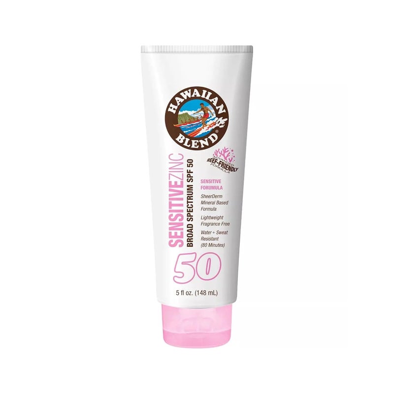 Hawaiian Blend Sensitive Skin Reef Friendly Zinc Mineral Based Sunscreen  SPF 505 fl oz