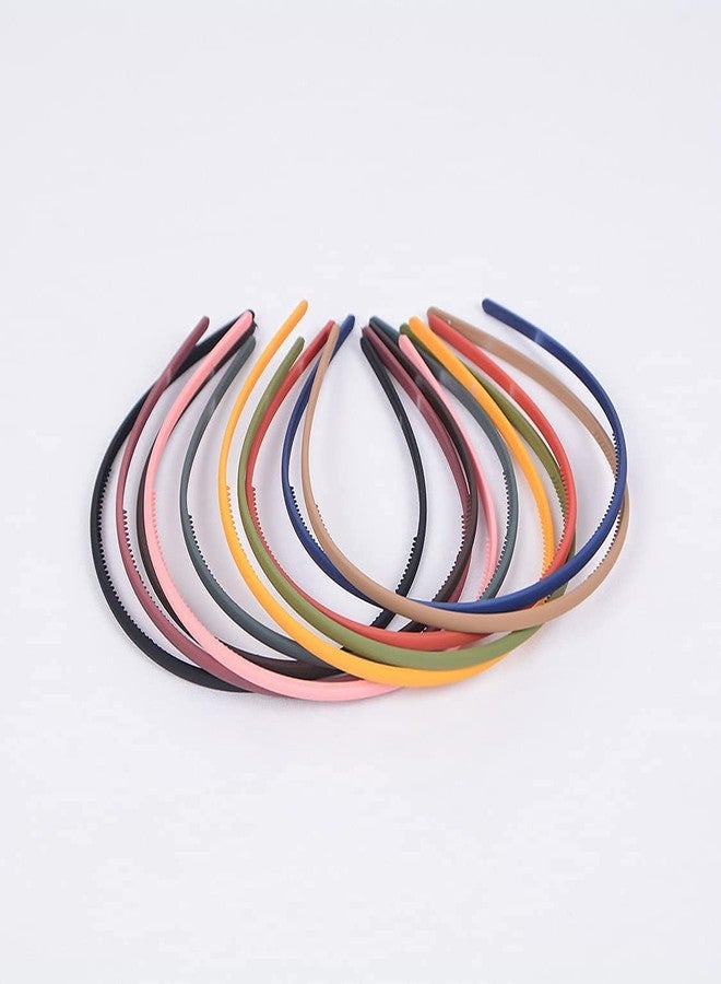 Big Box Fashion Plastic Elastic Wavy Hair Teeth Matt Hairband Hoop Matte Accessory for Women Girls Multi-colour (Set of 12) - Image 2