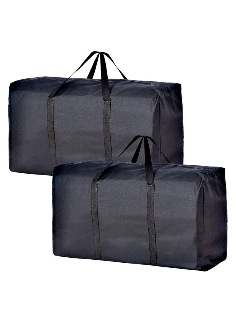 2 Pack Large Moving Bags, Moving Boxes with Strong Zippers & Carrying Handles, Storage Bags Storage Totes for Clothes, Oversized Storage Bag Organizer for Moving, Traveling, 100L  - Image 1