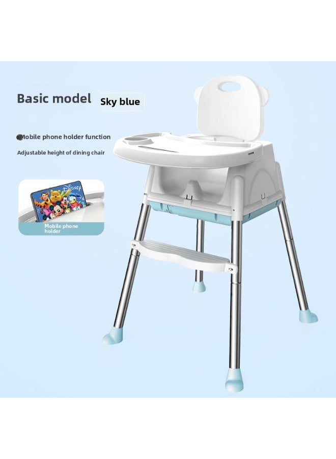ORiTi كرسي طعام للأطفال، قابل للطي، محمول، آمن، متعدد الوظائف، كرسي طعام للأطفال، كرسي طاولة طعام للأطفال، كرسي طعام للأطفال - أزرق - Image 1