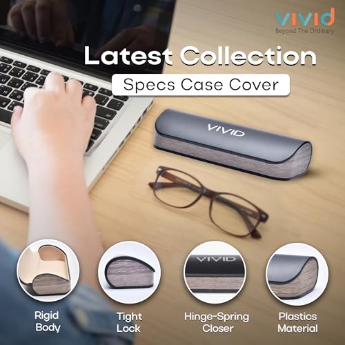 VIVID Vision Unisex Adult Lightweight Eyewear Specs Case Cover | Protect Eye Glasses | ABS | Plastic | Spectacles | Cases | AP-276 | Black-Light Brown - Image 3