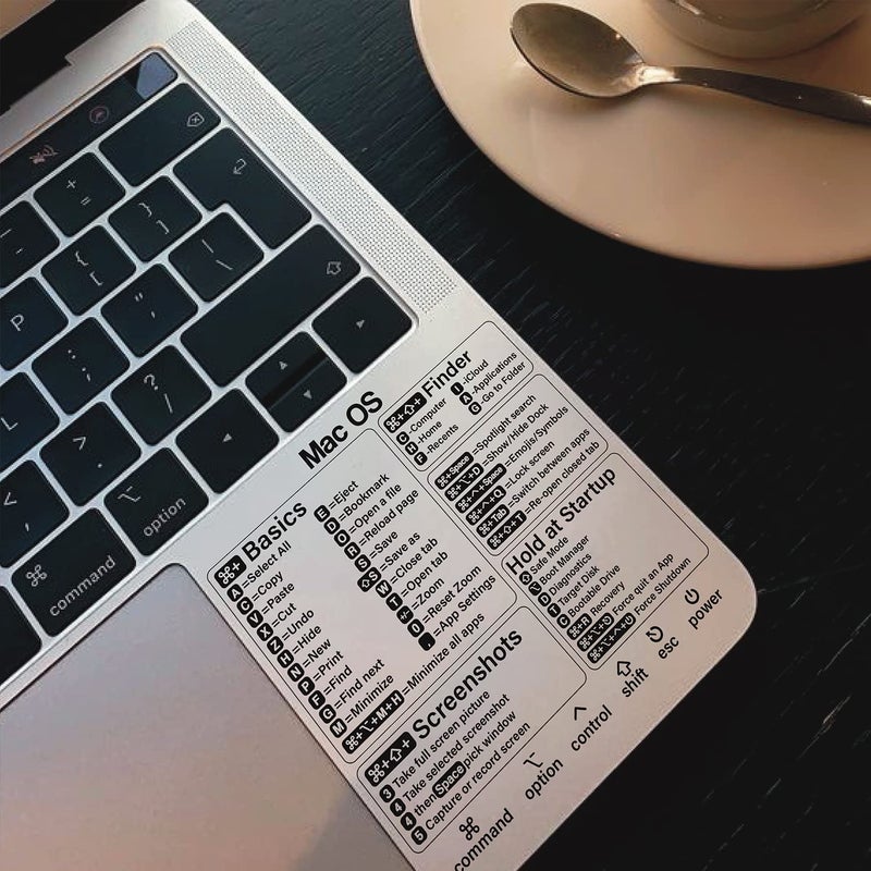 SWITHOM Mac Shortcut Sticker - Mac OS Shortcuts Sticker (M1+Intel), Laptop Keyboard Shortcuts Stickers for MacBook, Compatible with 13-16 Inch MacBook Air/Pro, Mac Shortcuts 2026 (1pcs) - Image 4