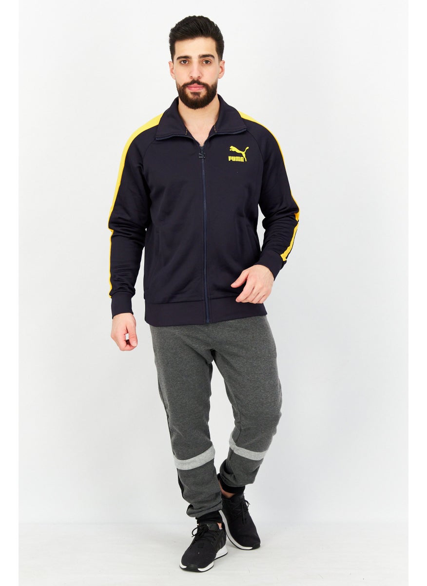 PUMA Men Sportswear Fit Long Sleeve Outdoor Track Jackets, Navy Blue Combo  - Image 4
