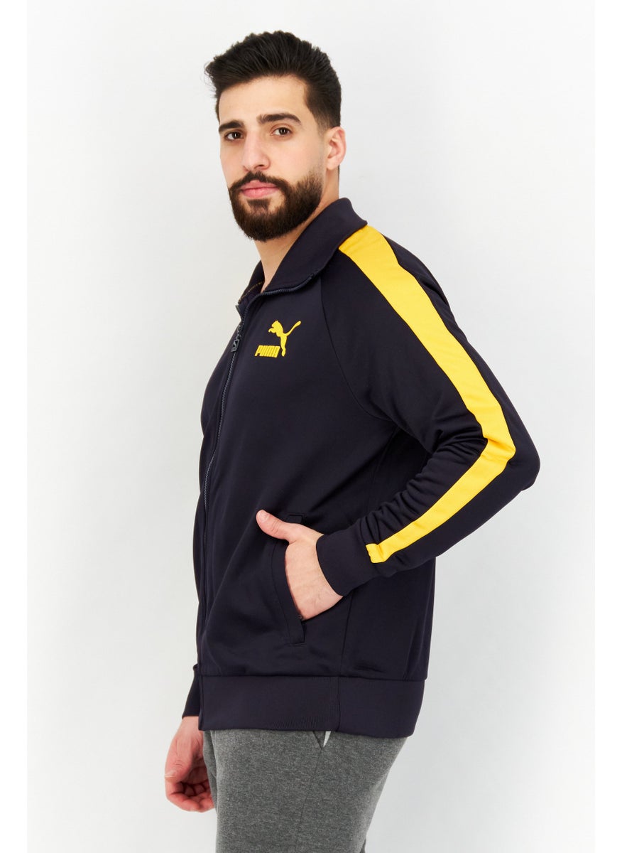 PUMA Men Sportswear Fit Long Sleeve Outdoor Track Jackets, Navy Blue Combo  - Image 2