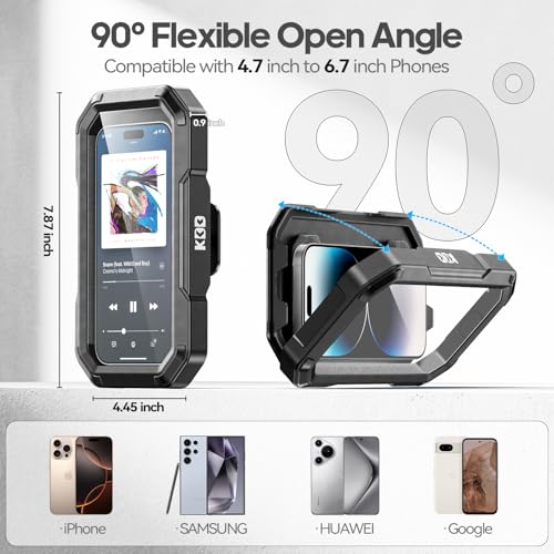 KDD Shower Phone Holder Waterproof - 360° Rotation Detachable Phone Case, Fully Enclosed High Touch Sensitive Design Wall Phone Mount Stand, Bathroom Mirror Bathtub Accessories for 4-6.7” Cellphones - Image 5