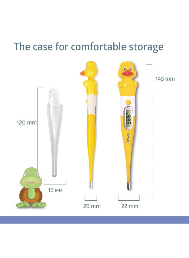 B.Well سويسري مقياس حرارة البطة PRO-06 من B.Well - للاستخدام المنزلي، للعناية بالأطفال، مقياس حرارة رقمي غير طبي - Image 5