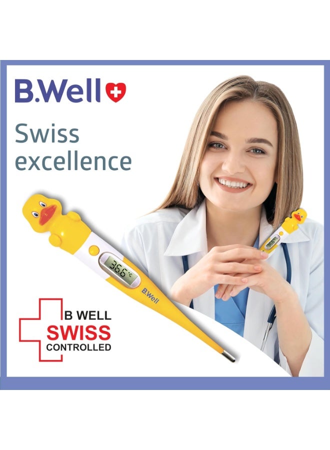 B.Well سويسري مقياس حرارة البطة PRO-06 من B.Well - للاستخدام المنزلي، للعناية بالأطفال، مقياس حرارة رقمي غير طبي - Image 4