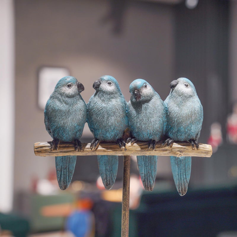 Braxio Bird Figurines Home Decor â€“ Resin Tabletop Blue Bird Decor for Shelf Table Desk Modern Decorative Accent for Living Room Bedroom Office 5.5 x 2.5 x 9.5 Inch - Image 2