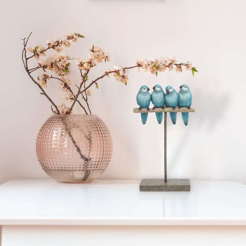 Braxio Bird Figurines Home Decor â€“ Resin Tabletop Blue Bird Decor for Shelf Table Desk Modern Decorative Accent for Living Room Bedroom Office 5.5 x 2.5 x 9.5 Inch - Image 4
