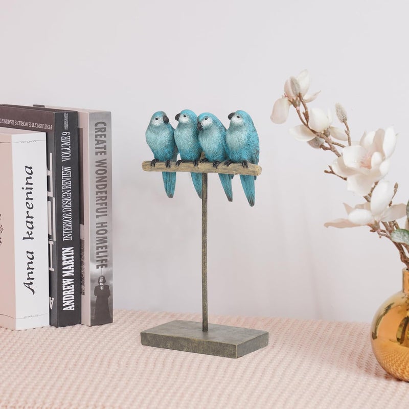 Braxio Bird Figurines Home Decor â€“ Resin Tabletop Blue Bird Decor for Shelf Table Desk Modern Decorative Accent for Living Room Bedroom Office 5.5 x 2.5 x 9.5 Inch - Image 3