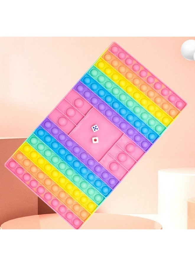 FunBlast Jumbo Pop Bubble Fidget Toys, Ludo Game Silicone Fidget Pop It with 2 Dices, Kids Toy Pop it Toys Set (Multicolor) - Image 3