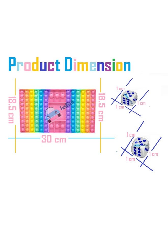 FunBlast Jumbo Pop Bubble Fidget Toys, Ludo Game Silicone Fidget Pop It with 2 Dices, Kids Toy Pop it Toys Set (Multicolor) - Image 2