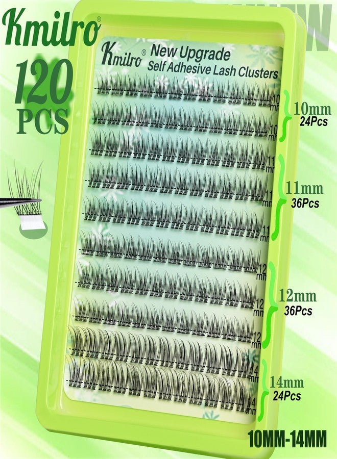 kmilro Self Adhesive Eyelashes 10-14mm Natural Self Adhesive Lash Clusters Wispy Press on Lashes No Glue Needed 120Pcs Pre Glued Lashes Clusters Reusable DIY Eyelash Extensions Kit with Tweezers, by Kmilro - Image 3