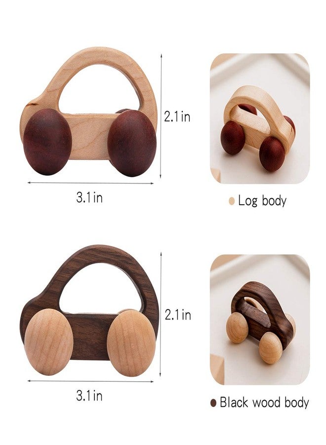 let's make Organic Baby Push Car Wooden Toys 2pc Wood Car and Fine Movement Development and Infant Grasping Montessori Toys - Image 3