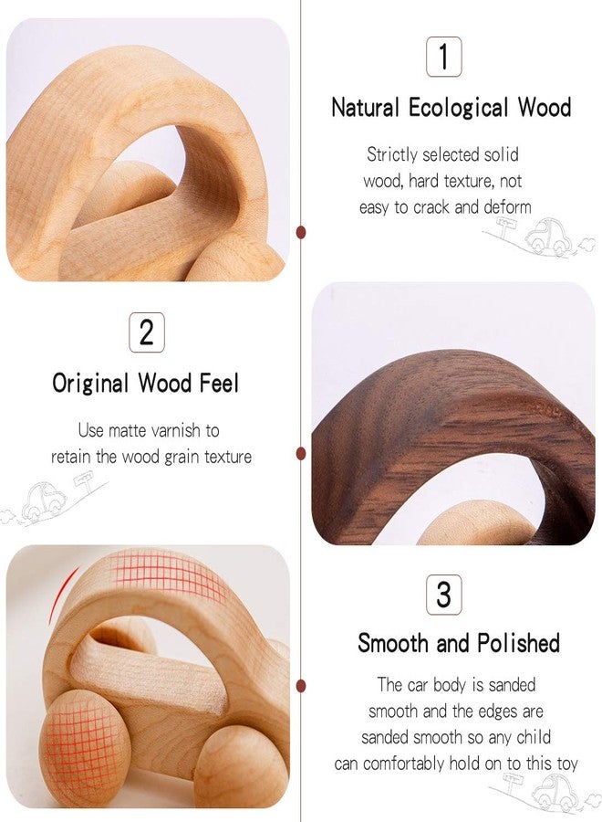 let's make Organic Baby Push Car Wooden Toys 2pc Wood Car and Fine Movement Development and Infant Grasping Montessori Toys - Image 4