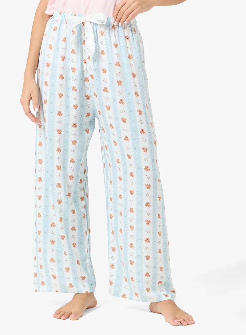 Ella  T-Shirt With Print Pant Pyjama Set for Women | Best Price UAE
