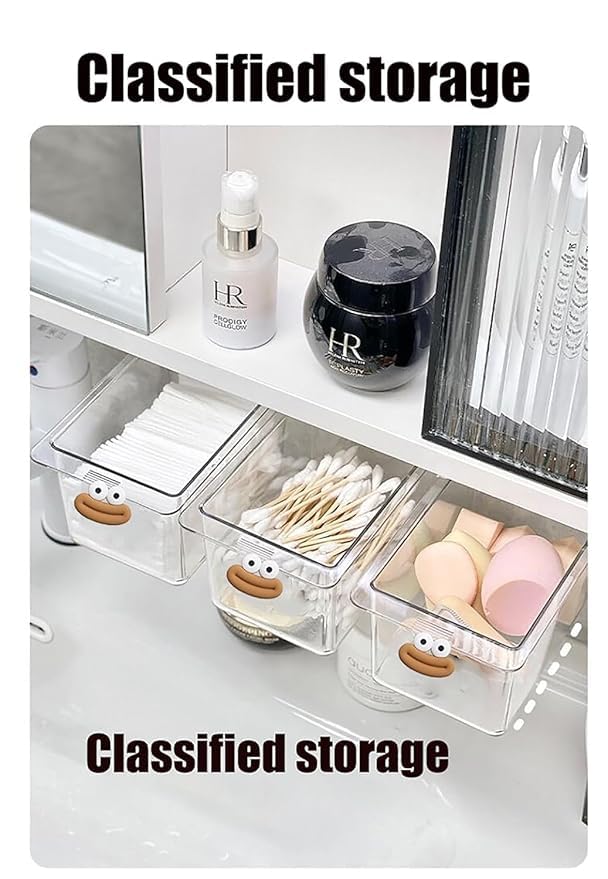 ACROWN Mini Drawer Storage Box Transparent Cartoon Bathroom Cabinet with Drawer Shelf - Image 5