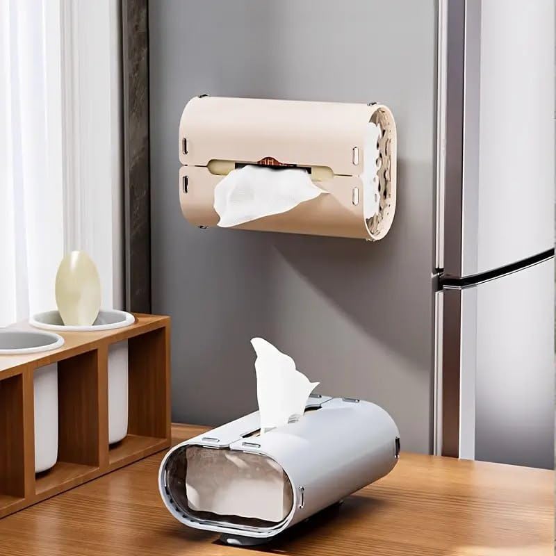 Cozron Cozron Wall-Mounted Silicone Tissue Box with Suction, Easy Install, Space-Saving Design, Wall-Mounted with Strong Suction Power.(1 Pcs) - Image 1
