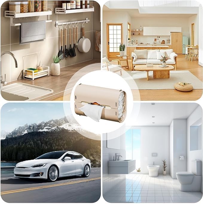 Cozron Cozron Wall-Mounted Silicone Tissue Box with Suction, Easy Install, Space-Saving Design, Wall-Mounted with Strong Suction Power.(1 Pcs) - Image 5