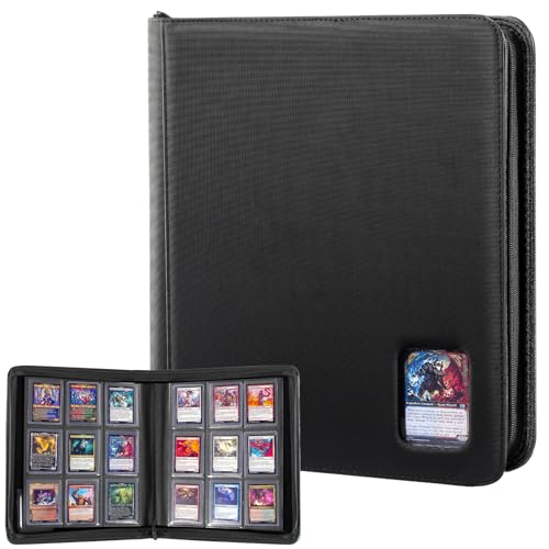 ProCase Top Loader Binder 9 Pocket Holds 324 Toploaders Waterproof PU Leather with NonPVC Pockets for Trading Cards or Sports Cards Compatible with TCG MTG in 3x4 Toploader Black - Image 1