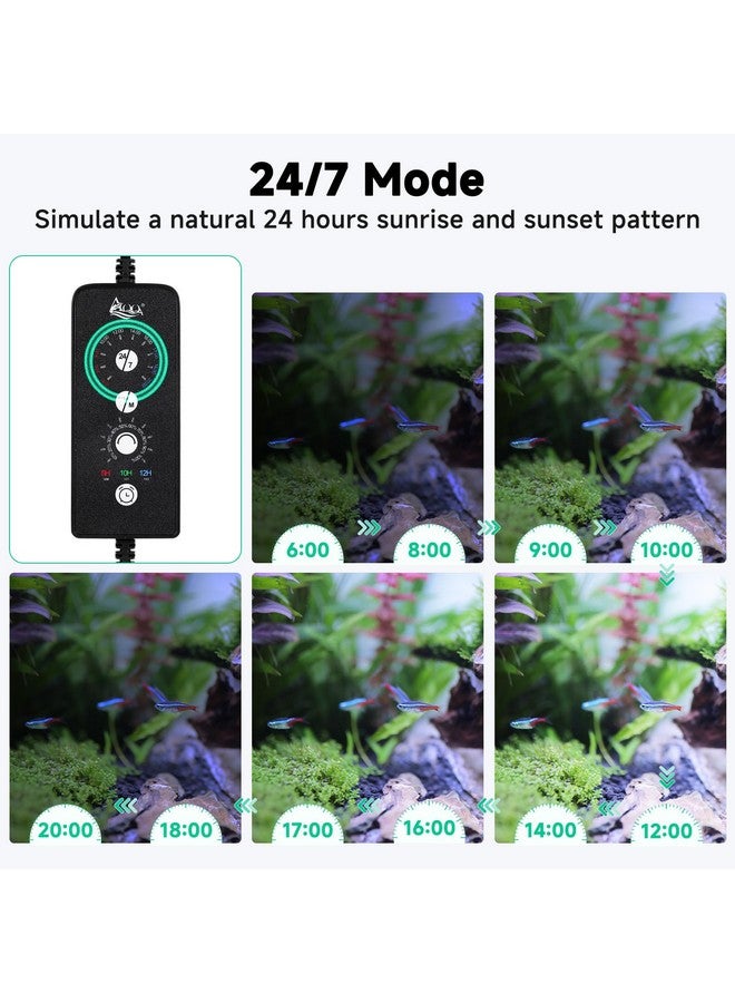 AQQA LED Aquarium Light, 24/7 Mode IP68 Waterproof Extendable Bracket Fish Tank Light, DIY Mode Full Spectrum Aquarium Plant Light, Adjustable Timer/Brightness Memory Function for 18-24 Inch Fish Tank - Image 4