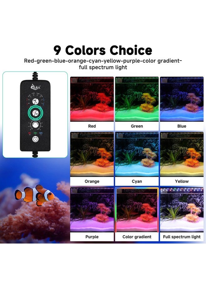 AQQA LED Aquarium Light, 24/7 Mode IP68 Waterproof Extendable Bracket Fish Tank Light, DIY Mode Full Spectrum Aquarium Plant Light, Adjustable Timer/Brightness Memory Function for 18-24 Inch Fish Tank - Image 3