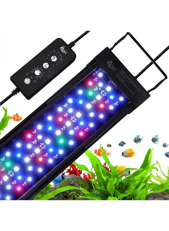 AQQA LED Aquarium Light, 24/7 Mode IP68 Waterproof Extendable Bracket Fish Tank Light, DIY Mode Full Spectrum Aquarium Plant Light, Adjustable Timer/Brightness Memory Function for 18-24 Inch Fish Tank - Image 1