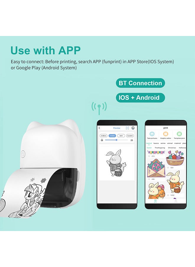 Generic Mini Pocket Thermal Instant Photo Printer Label Maker Machine BT Wireless Connect Compatible with Android or iOS APP  - Image 5