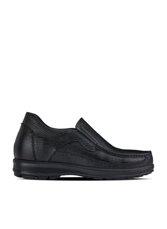 CALTO Men's Invisible Height Increasing Elevator Shoes - Black Premium Leather Slip-on Lightweight Casual Loafers - 3 Inches Taller - G1825 - Size 9 D(M) US - Image 1