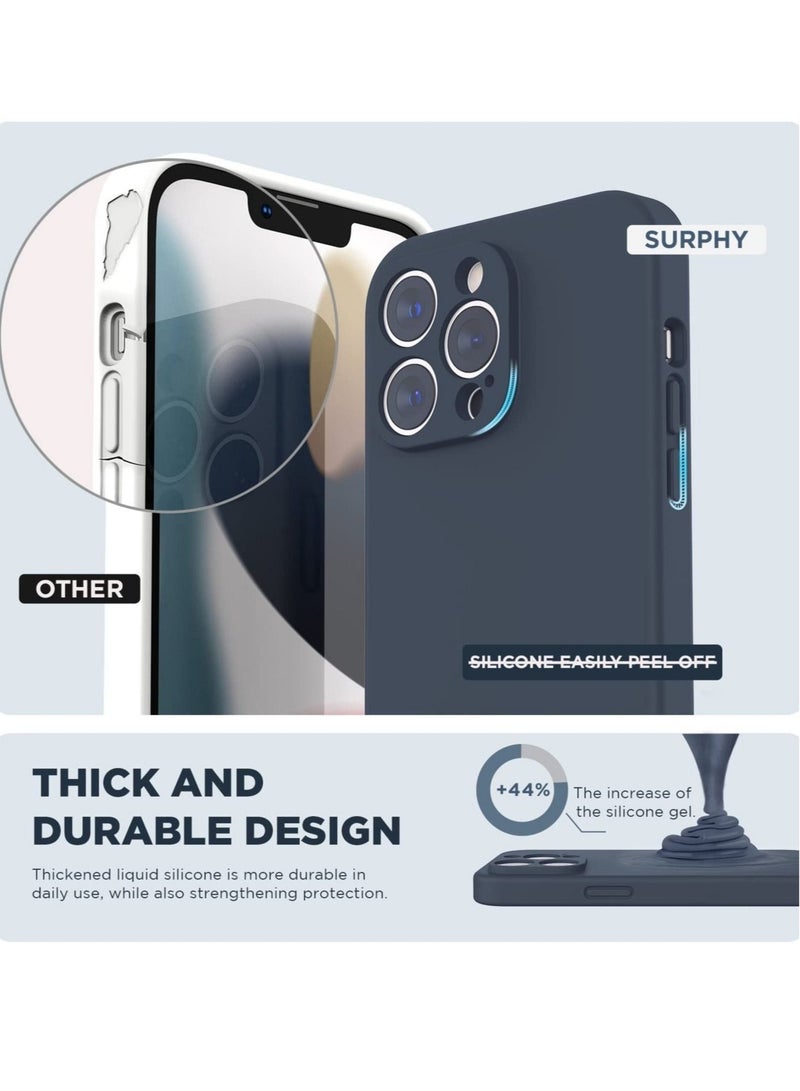 ELTRAZONE Designed for iPhone 14 Pro Max Case with Screen Protector, (with Camera Protection + Soft Microfiber Lining) Liquid Silicone Phone Case, Black - Image 2