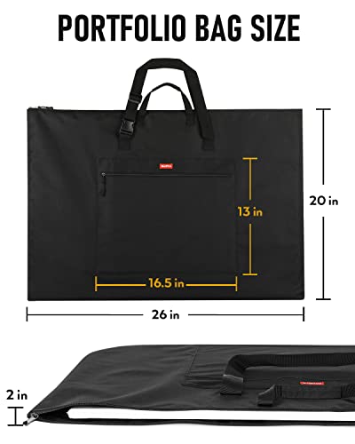 Nicpro Light Weight Art Portfolio Bag 20 x 26 Inches Waterproof Art Portfolio Case with Shoulder Handle Carry for Artwork Poster Sketch Drawing Canvas Photography Solar Panel Storage - Image 3