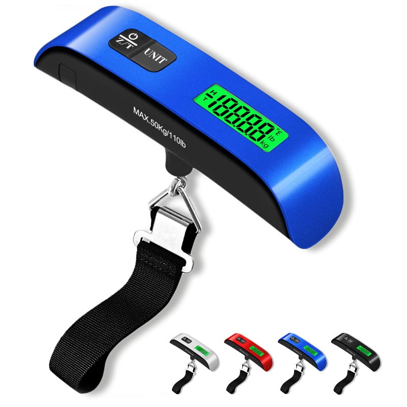 SOYOK Luggage Scale, 110lb Luggage Weight Scale with 4 Unit Switching Functions&LED Display, Luggage Scale Travel Digital for Weighing Luggage, Backpacks, Packages and Markets(Blue) - Image 1