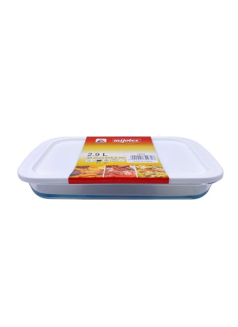 Rectangular Tray With Cover Clear  2.9L