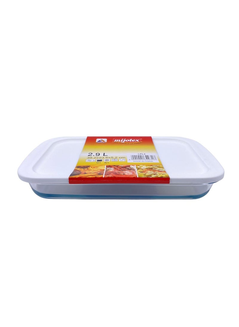 Rectangular Tray With Cover Clear  2.9L