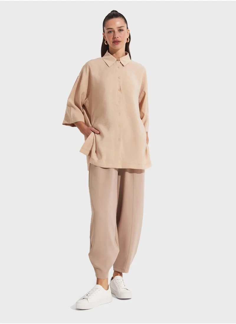 JUNE Knitted Button Down Shirt